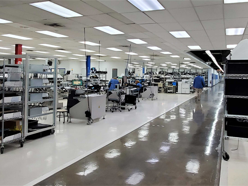 Warehouse with Testing Stations