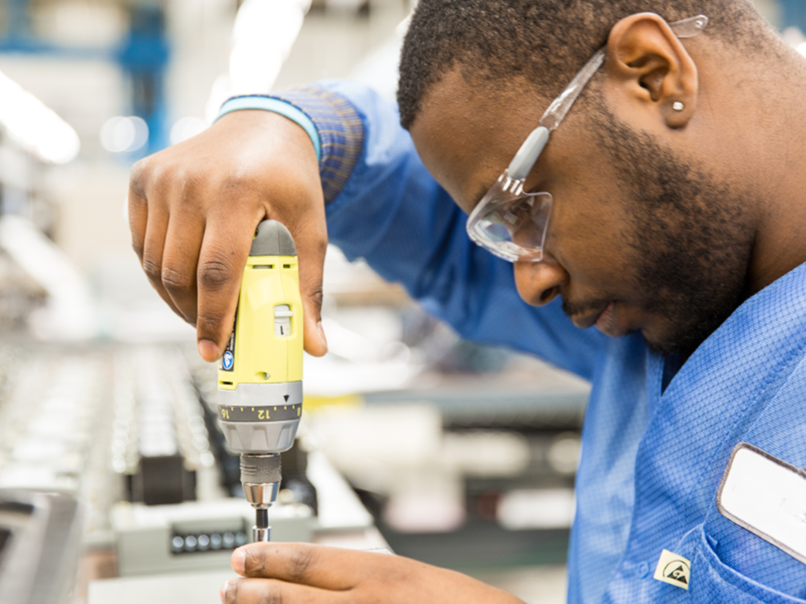 Man Working Intently